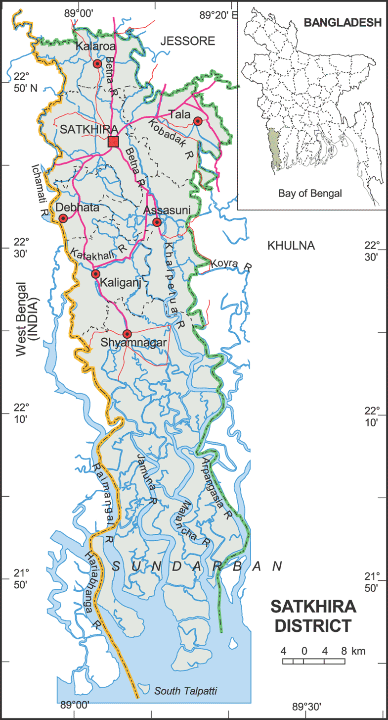 Satkhira District Map Bangladesh
