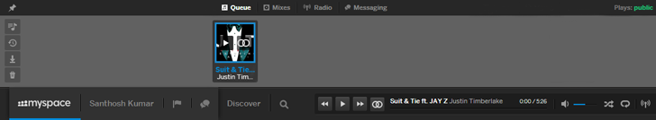 Myspace fully redesigned with a new innovative user interface New Myspace music player