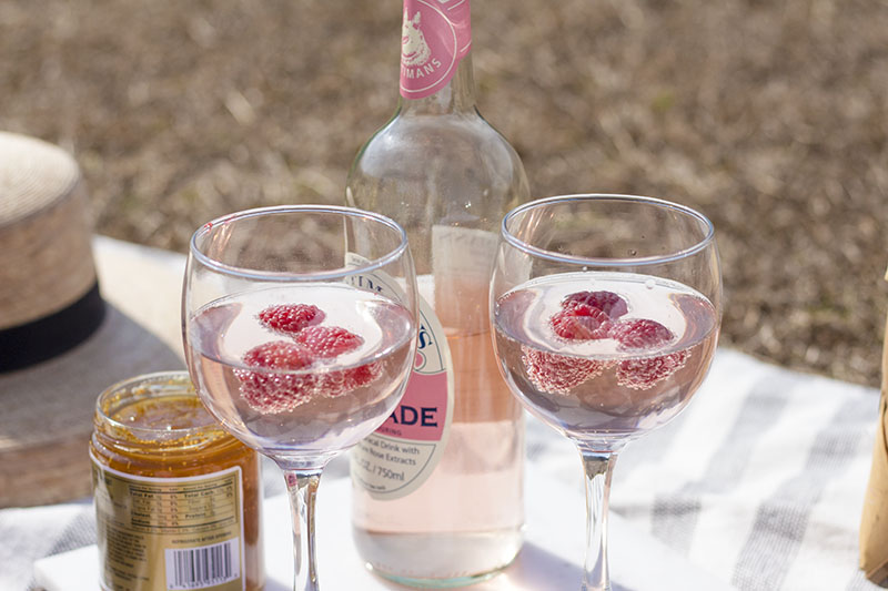 raspberry and rose lemonade wine glasses