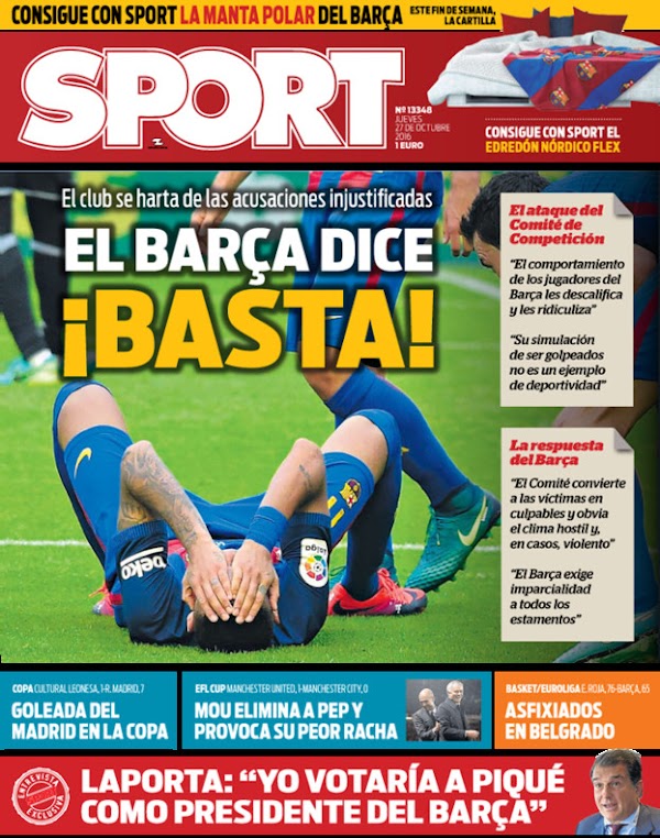 FC Barcelona, Sport: "El Barça dice ¡Basta!"