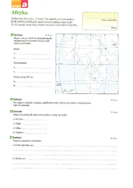 Sprawdzian Klasa 8 Geografia Afryka Sprawdzian Z Geografii Afryka - SiswaPelajar.com