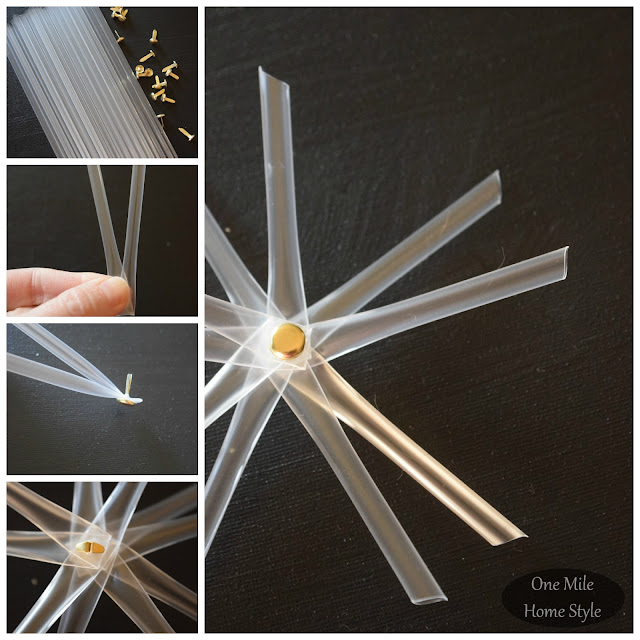 Step by Step Instructions For DIY Metallic Snowflake Christmas Ornaments - One Mile Home Style