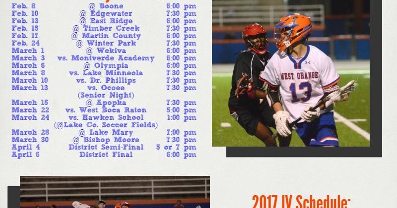 West Orange Lacrosse: Schedule