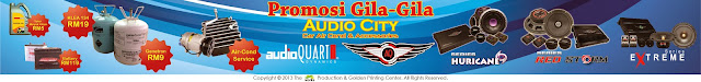 promosi gila-gila, audio city, audioquart, aq, car aircond, accessories， hurrican series, extreme series, red storm series