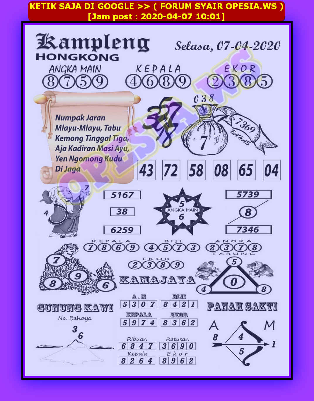 1 New Message Kode Syair Hongkong 7 April 2020 Forum Syair Togel Hongkong Singapura Sydney 1 New Message Kode Syair Hongkong 7 April 2020 Forum Syair Togel Hongkong Singapura Sydney