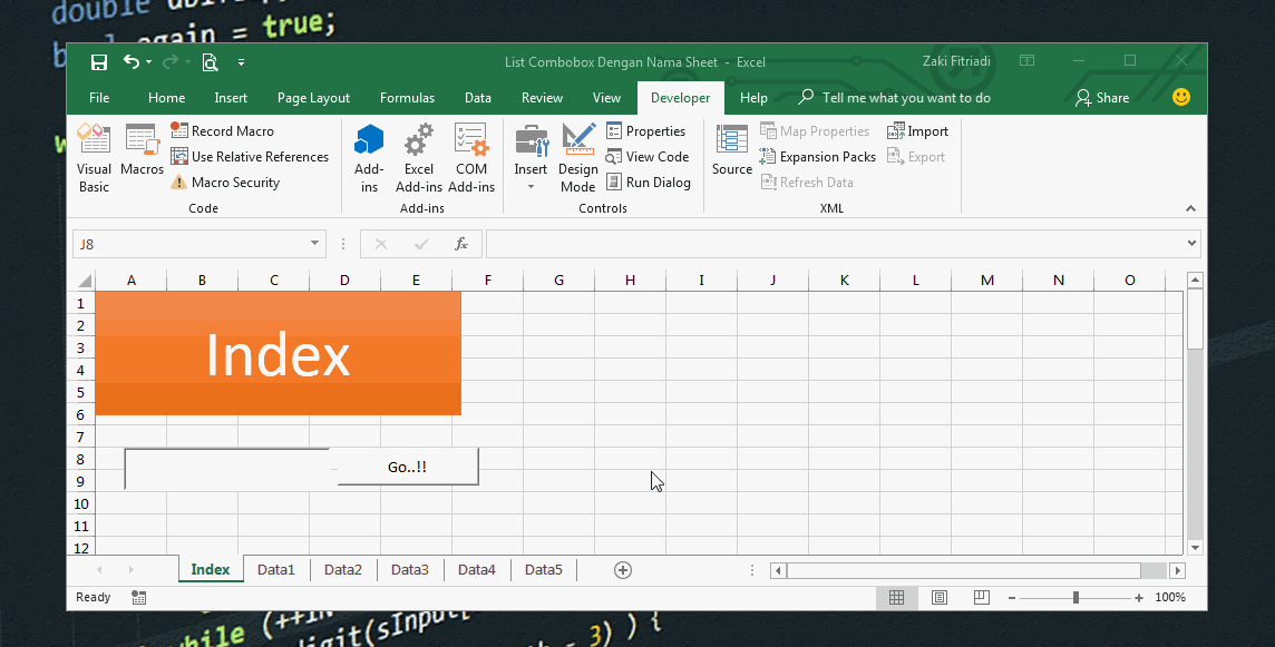Cara Membuat Textbox Dan List Combobox Otomatis Berdasarkan Nama Sheet Untuk Menampilkan Sheet Yang Diinginkan