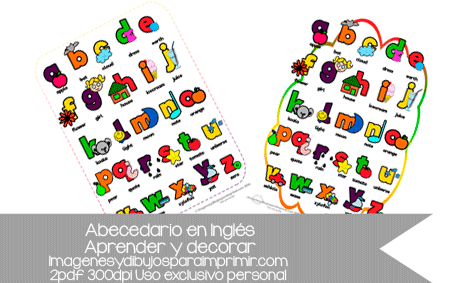 El abecedario en ingles para niños | Imagenes y dibujos para imprimir