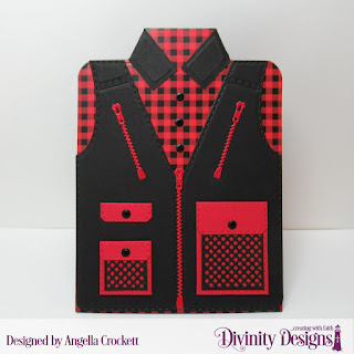 Divinity Designs Custom Dies: Couture Collection, Fishing & Hunting Vest, Paper Collection: Menswear Material