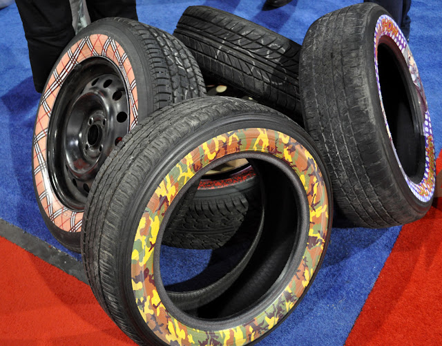 Just A Car Guy something new in tires, paintings on the sidewalls