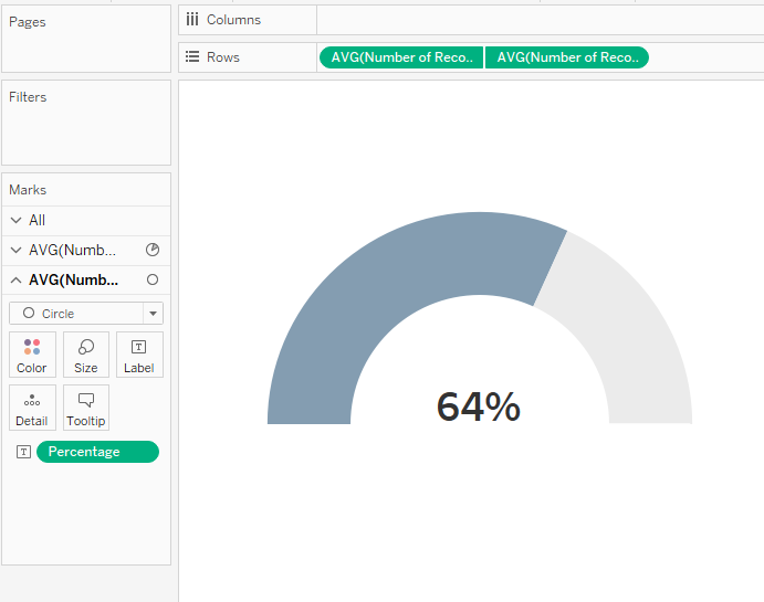 Tableau Radial Pie Gauge Chart Tutorial