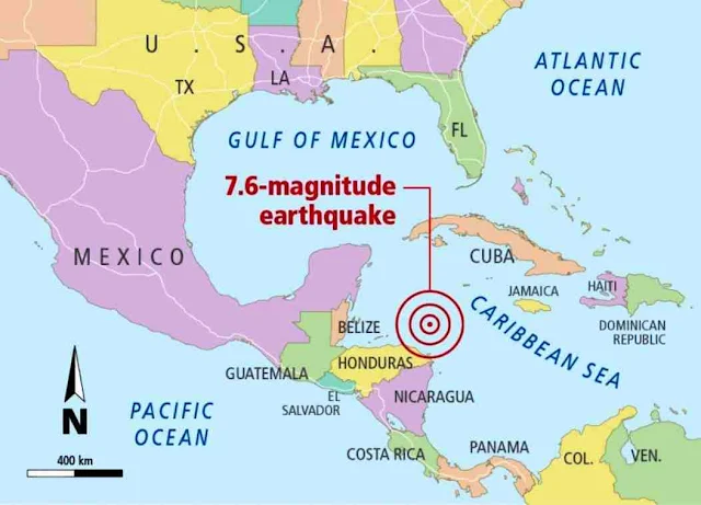 Magnitude 7.6 earthquake strikes off Central America, USGS says
