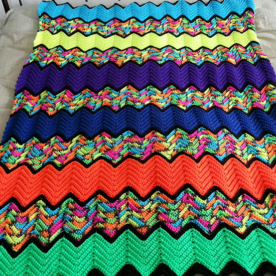 Crochet Guide Ridged Zig Zag Afghan
