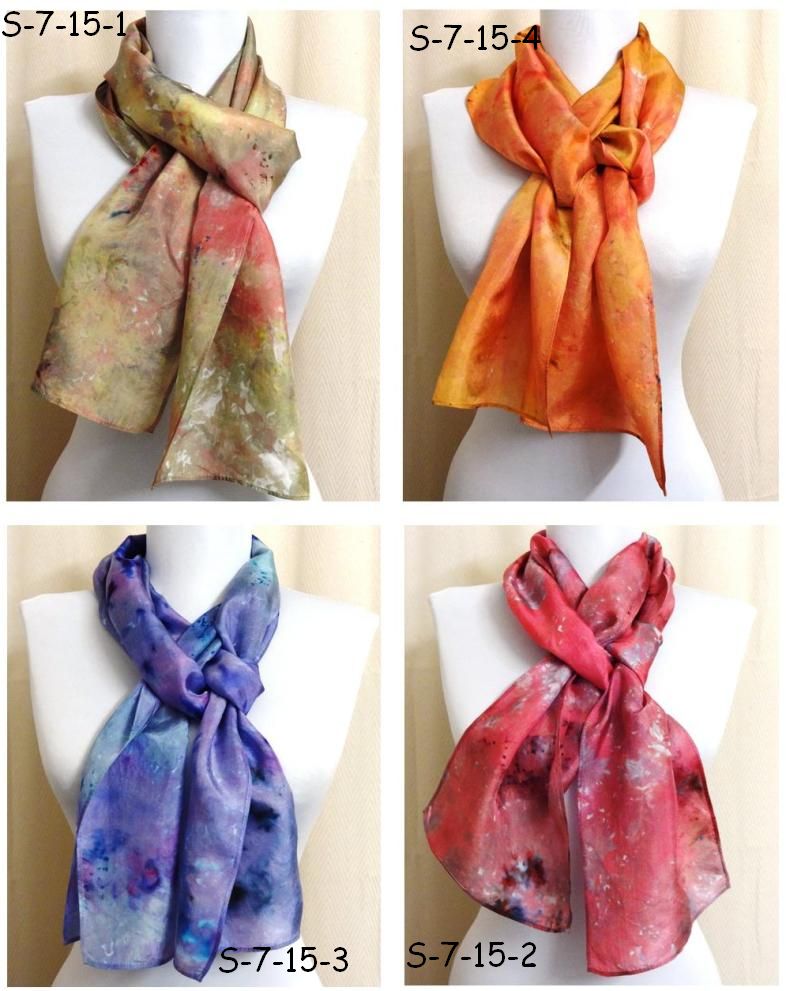 eweniquely ewe: Ice-Dyed Silk Scarves