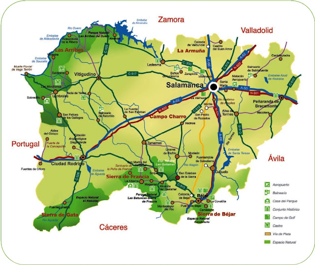 Mapa De Salamanca Y Sus Pueblos Mapa Europa