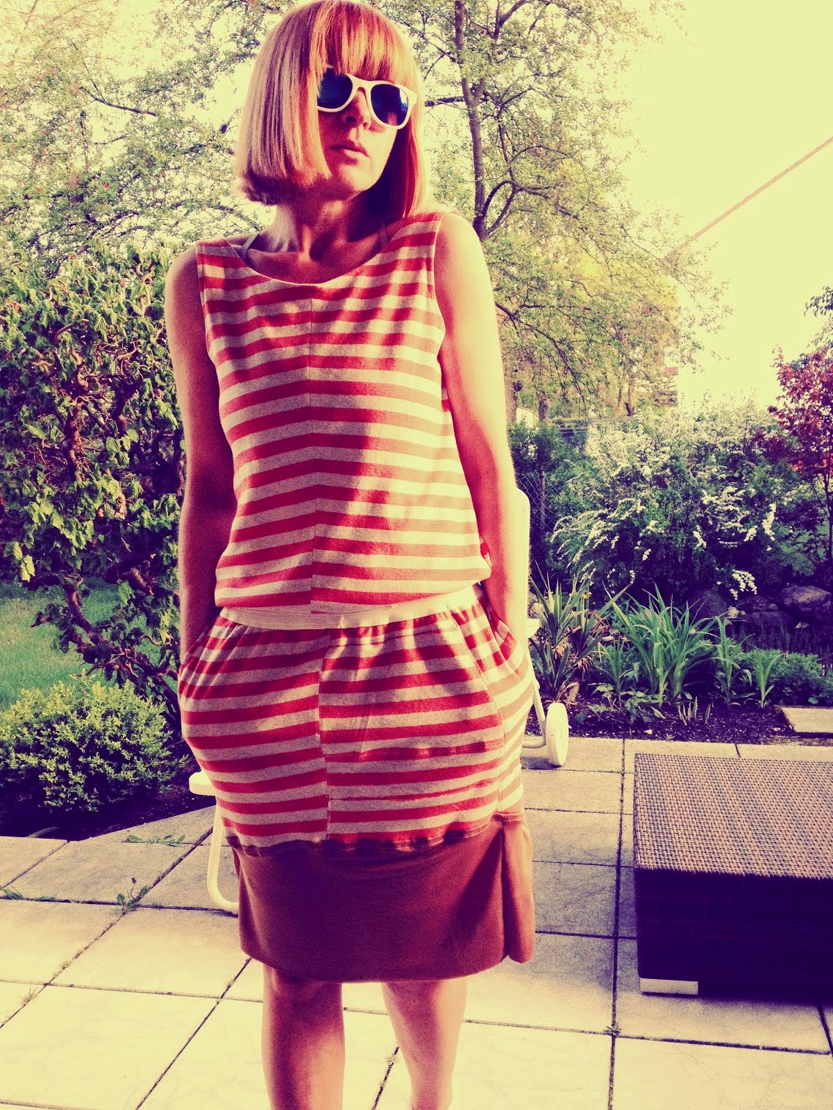 dress orange striped
