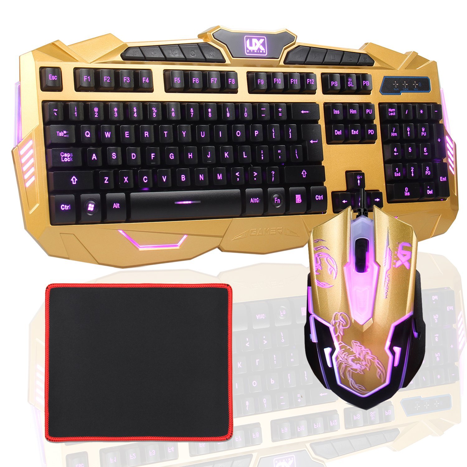 DayUKDeals DISCOUNT MFTEK USB Wired LED 3 Color Backlit Gaming
