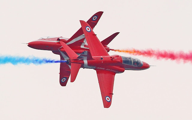 The Red Arrows in action at the Sunderland Airshow last summer CREDIT: OWEN HUMPHREYS/PA WIRE.