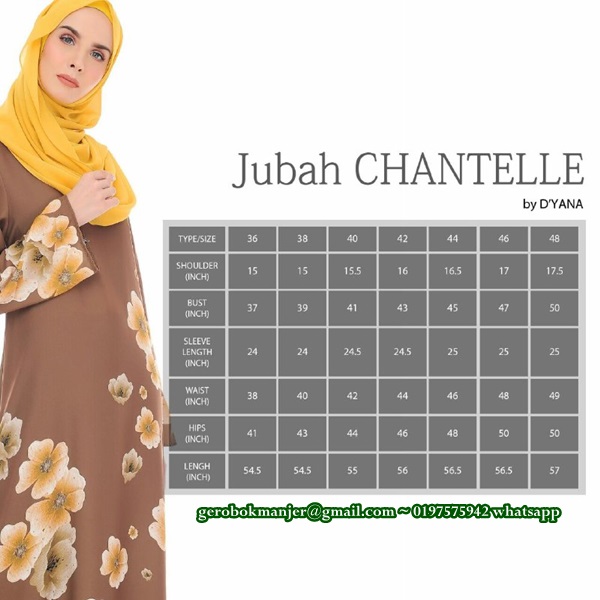 JUBAH DRESS MUSLIMAH MOSS CREPE CHANTELLE BY D'YANA