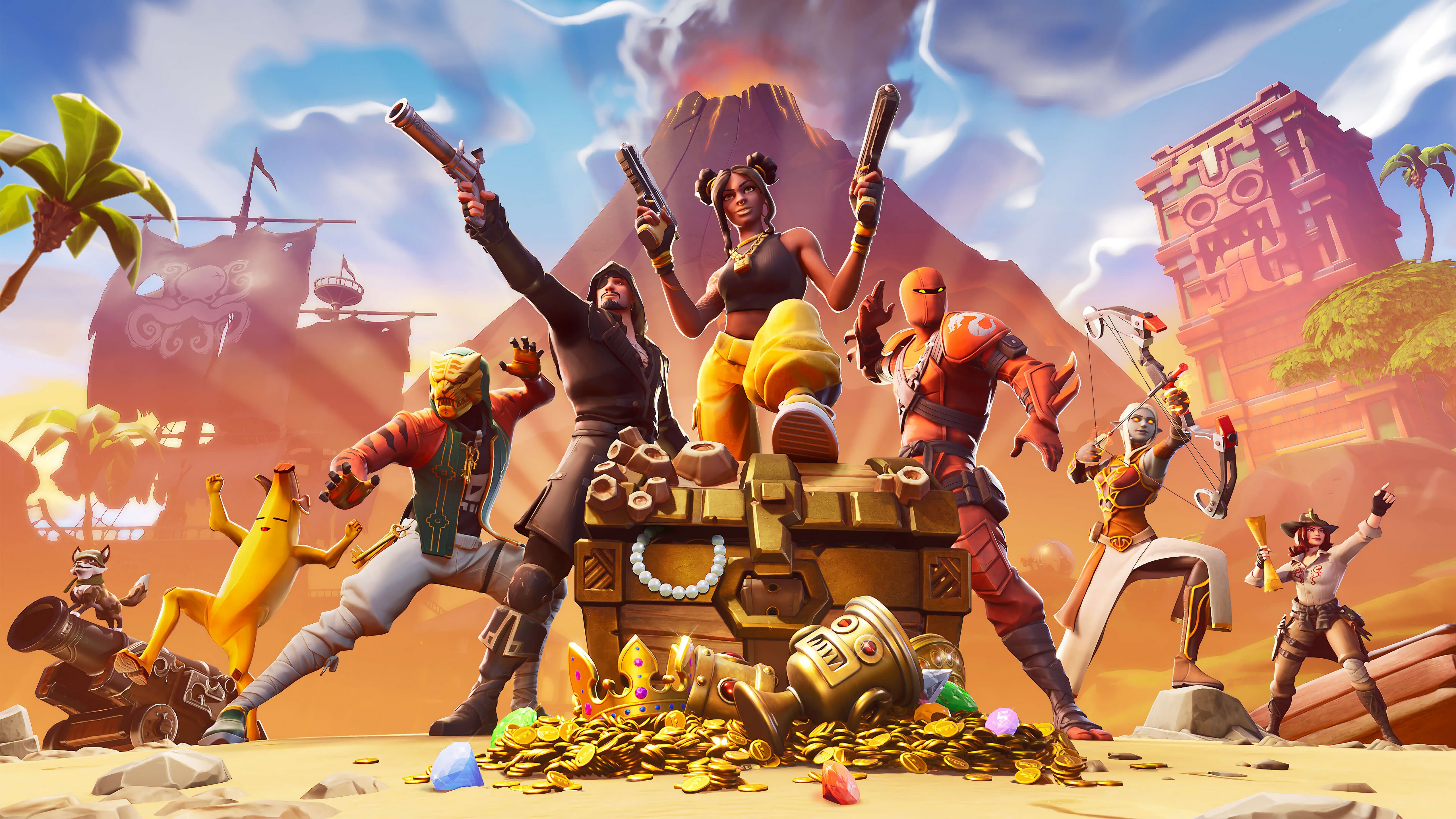 Fortnite Battle Royale Season 8 Treasure Outfits Skin 4k Wallpaper 100