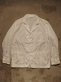 Engineered Garments "Loiter Jacket in White Pima Poplin"