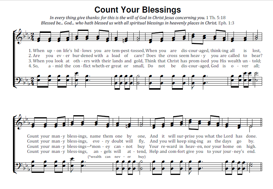 Download file Count Your Blessing - SATB.pdf. 