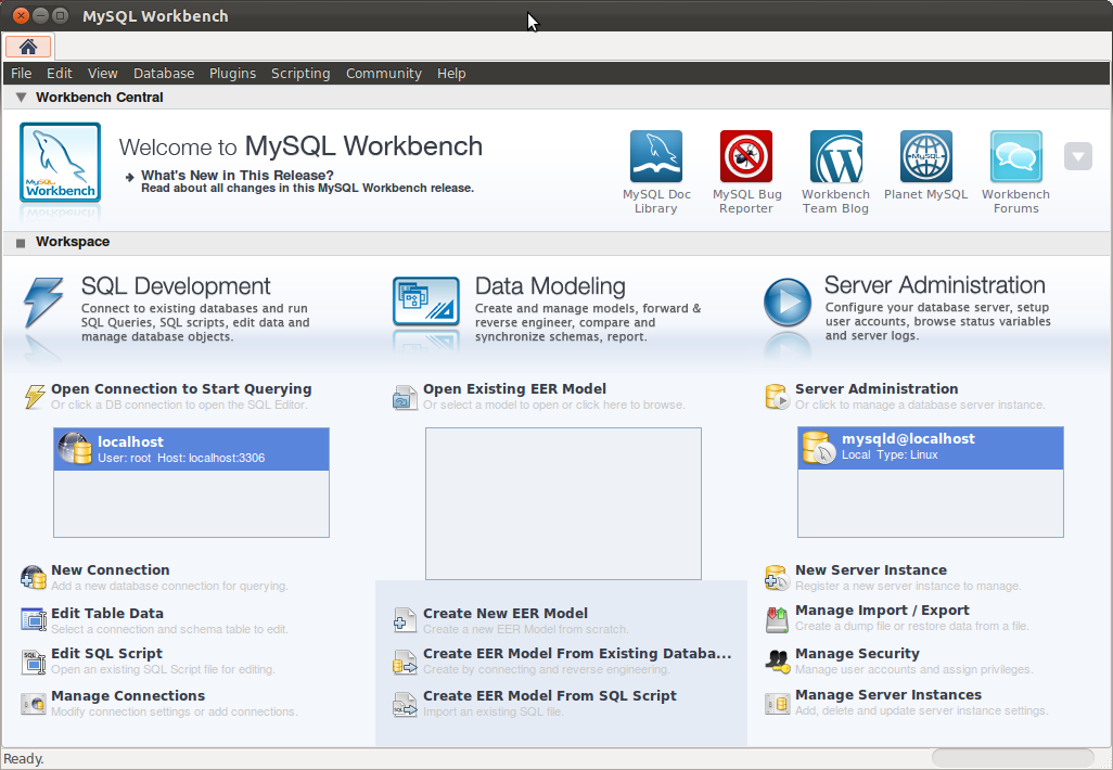 MYSQL workbench. New Server instance MYSQL workbench. Welcome to MYSQL workbench. Statuses browser. Update instance