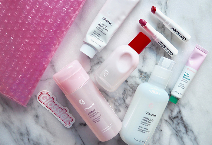 glossier you generation g pure bounce serum milky jelly cleanser emily weiss into the gloss review kirstie pickering beauty makeup skincare blog blogger blogger instagram flatlay balm dotcom