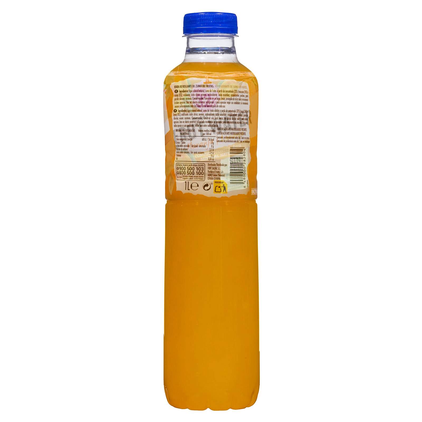 Refresco frut water naranja Hacendado