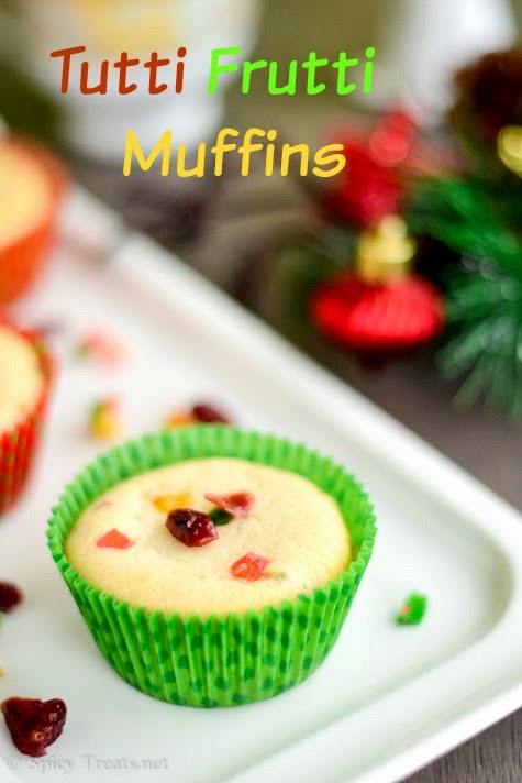 Spicy Treats: Eggless Tutti Frutti Muffins Recipe | Easy Christmas ...