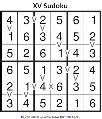Mini XV Sudoku (Mini Sudoku Series #56) Answer