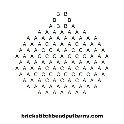 Click for a larger image of the Simple Pumpkin Halloween bead pattern word chart.
