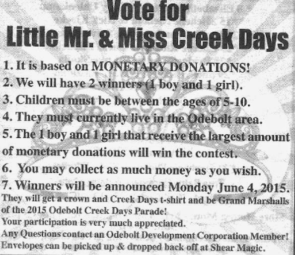 Odebolt News Creek Day is coming June 20th