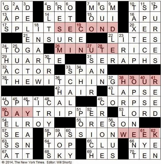The New York Times Crossword in Gothic 10.20.14 — It's Time