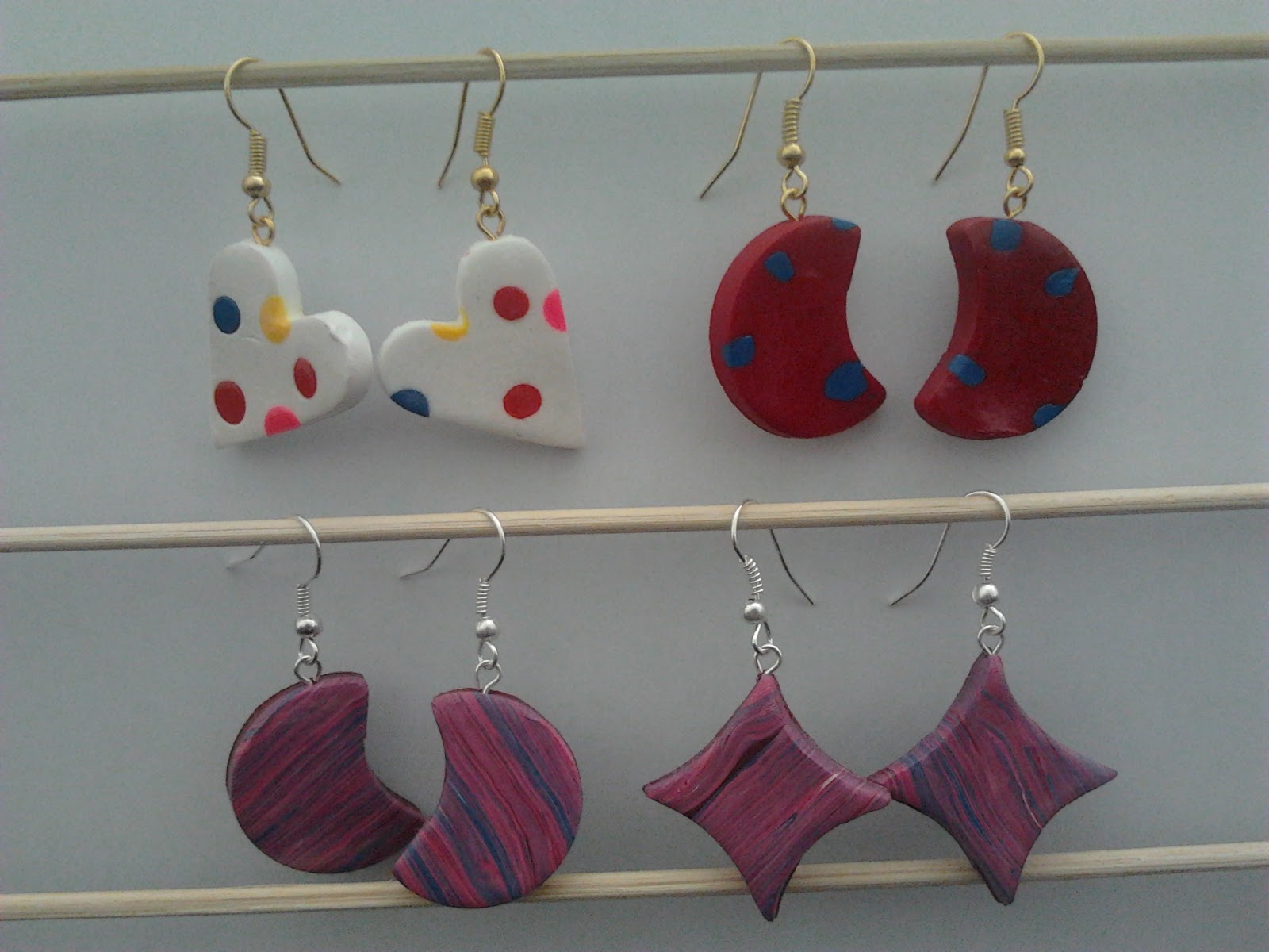BITS OF MY CREATIONS EARRINGS USING POLYMER CLAY