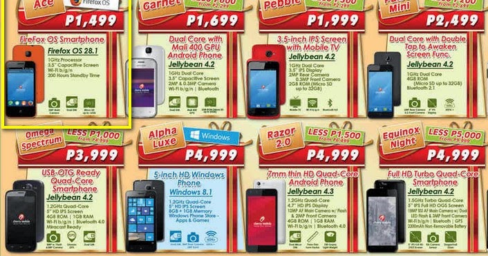 Cherry Mobile Ace Firefox OS Phone Price is Php 1,499 : Arriving in  November 2014 - TechPinas