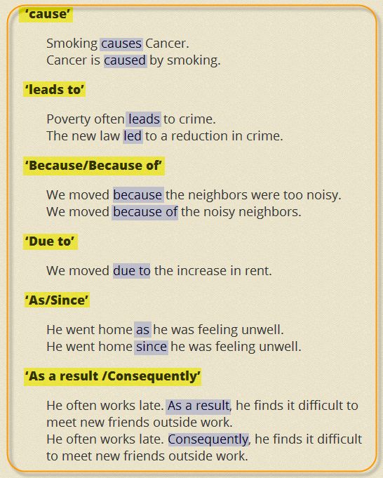 Click on CAUSE & EFFECT