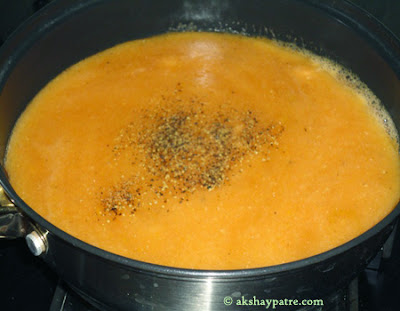 pepper powder, jeera powder and salt added for tomato soup recipe