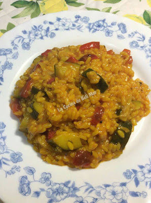 Arroz Con Calabacin Y Pimiento Rojo 
