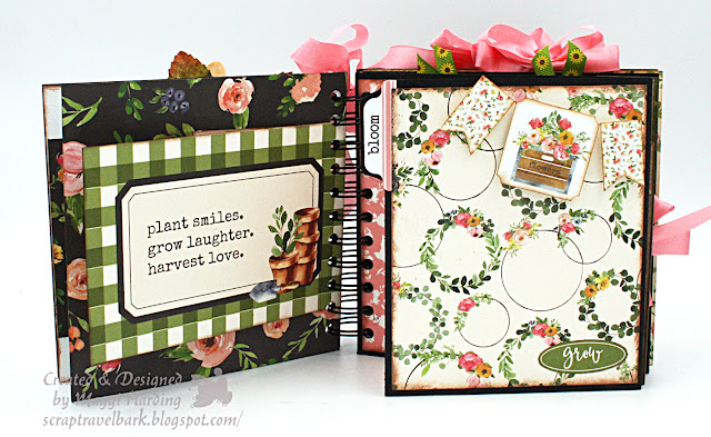 Spiral bound handmade Spring Market mini album