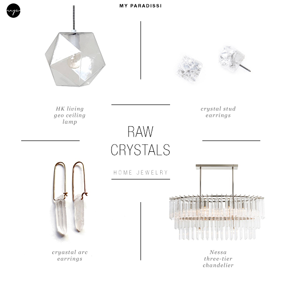 Ceiling  light jewels for the home | Raw crystals