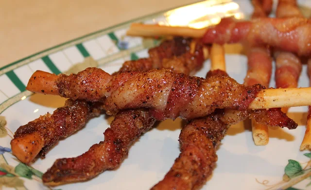 Sweet and Spicy Bacon Wrapped Breadsticks