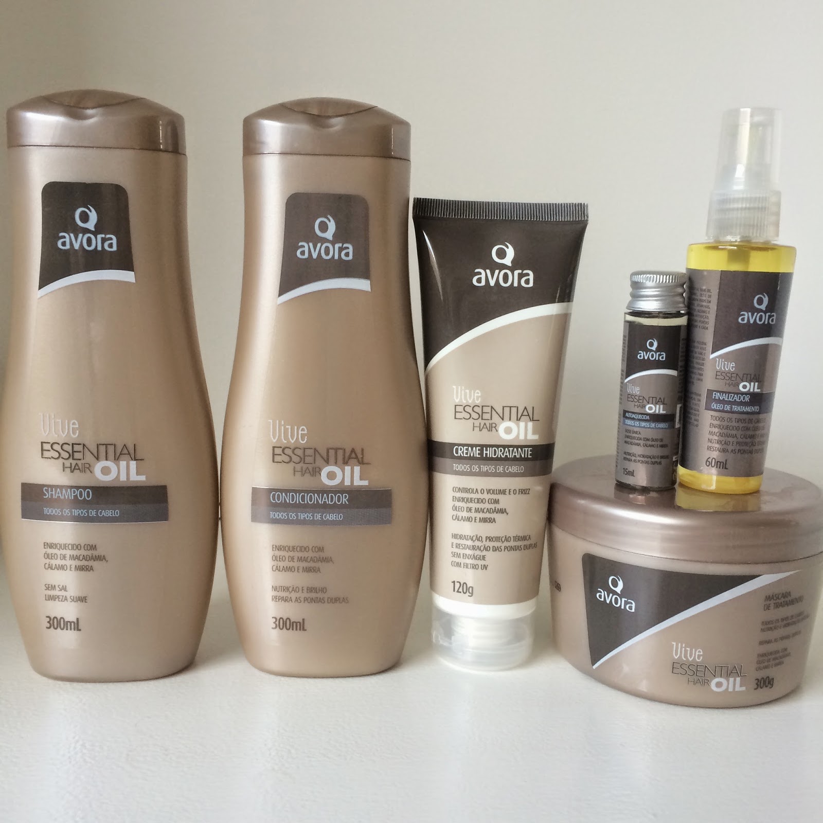 Linha Vive Essential hair oil, Avora cosméticos Garotas Modernas