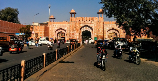 Public gateways in old Jaipur, Rajasthan