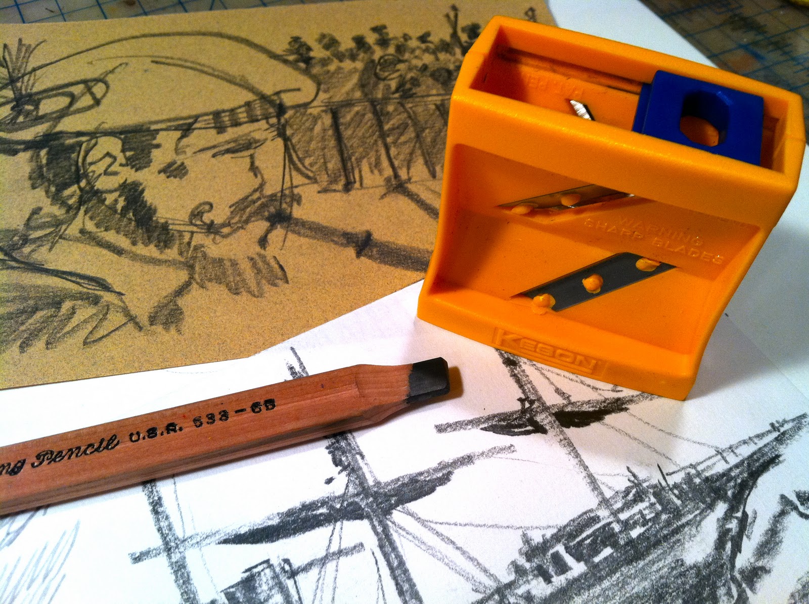 WENT SKETCHING: Drawing with Carpenter Pencils