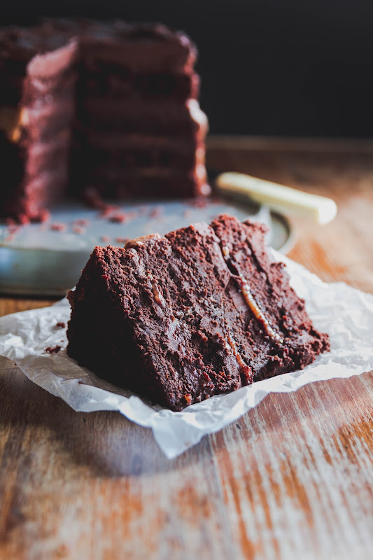 Milk and Honey Chocolate Fudge and Salted Caramel Layer Cake