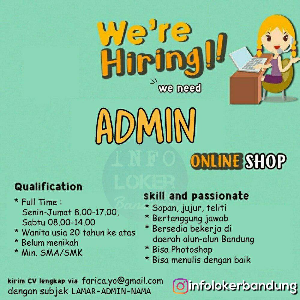 Lowongan Kerja Admin Online Shop Bandung Januari 2018 | Lowongan kerja