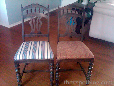 Recovering dining room chair seats. Fabric bunches up at corners