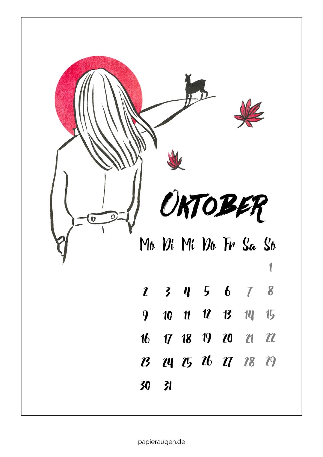 Kalenderblatt Juni 2017 Freebie Papieraugen Zeichenblog