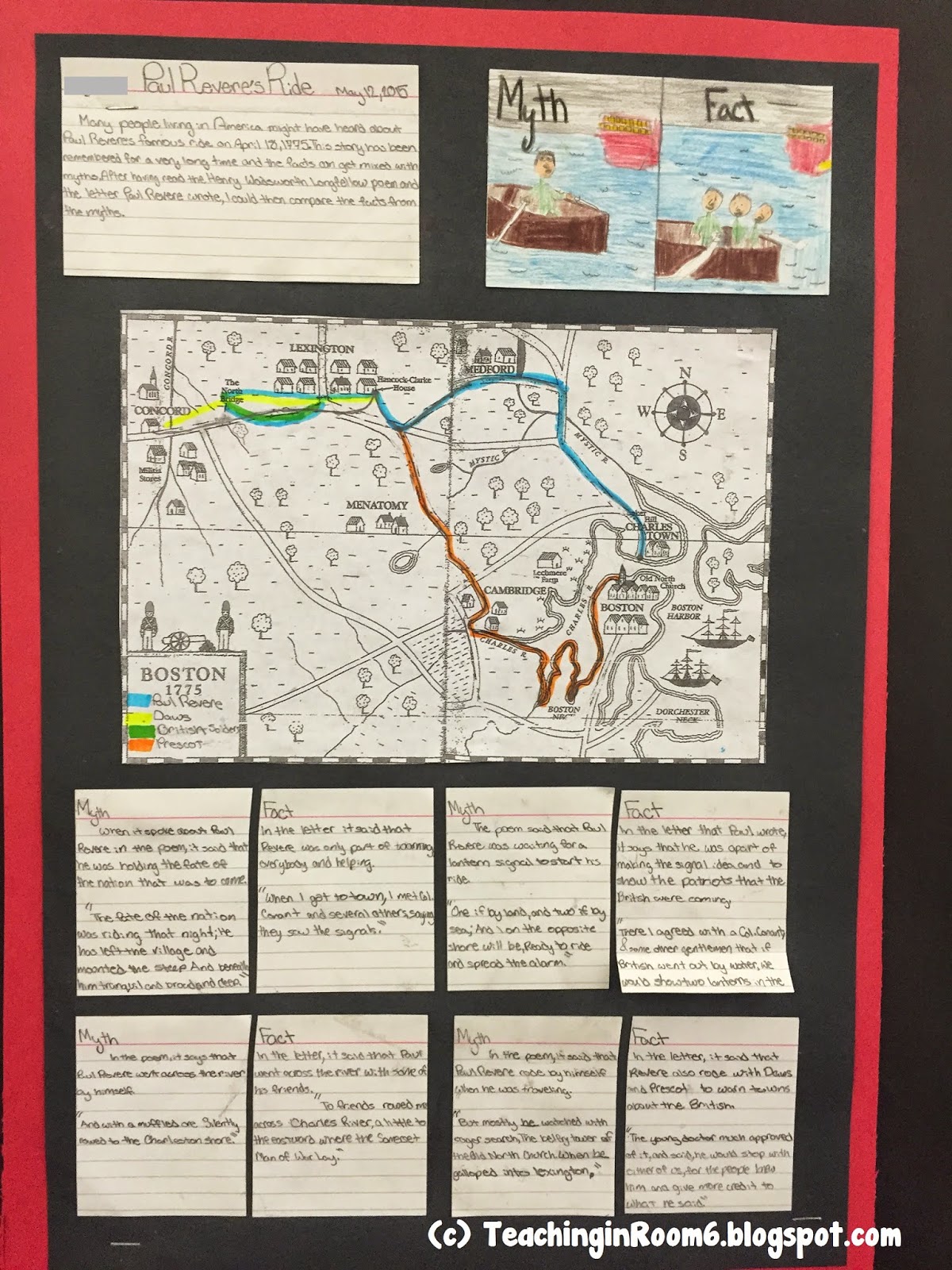 paul reveres ride map