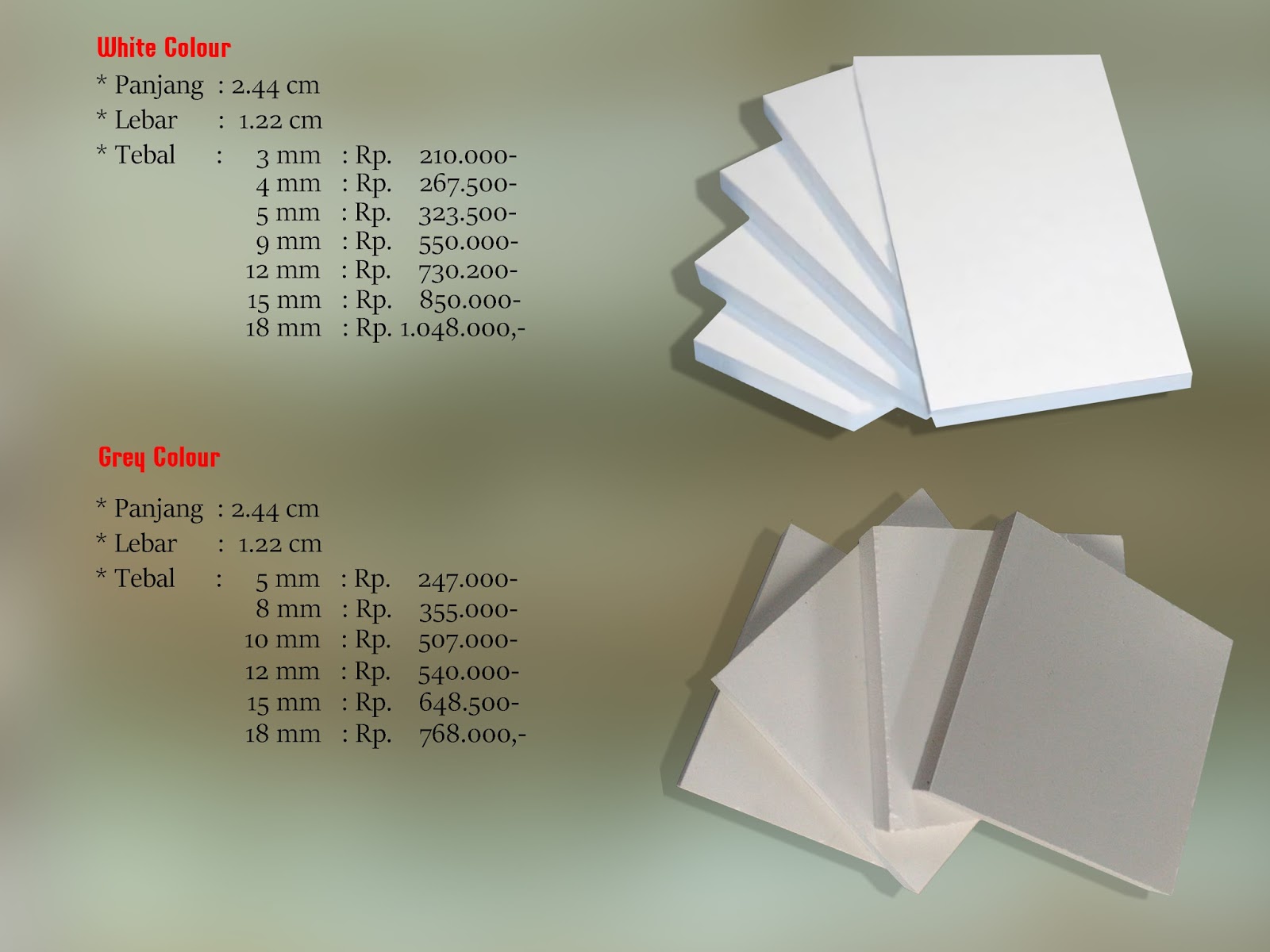 Ide Populer Harga PVC Board